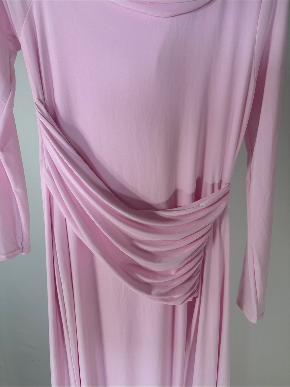 CLUB L LONDON PINK RUCHED MAXI DRESS US 10 - Picture 5 of 12